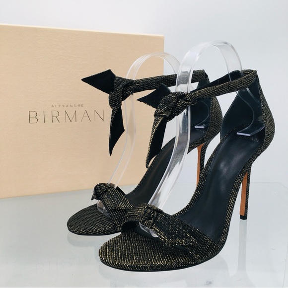 Alexandre Birman CLARITA Sandal 100 Fabric/ Black Oro Women's Size